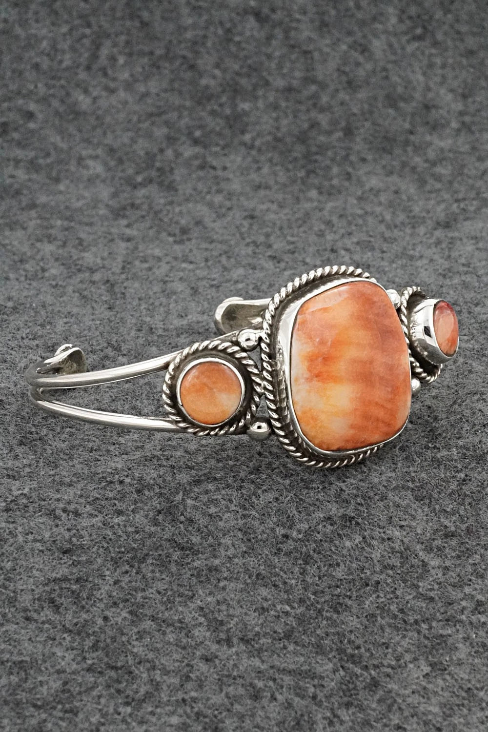 Spiny Oyster & Sterling Silver Bracelet - Priscilla Reeder