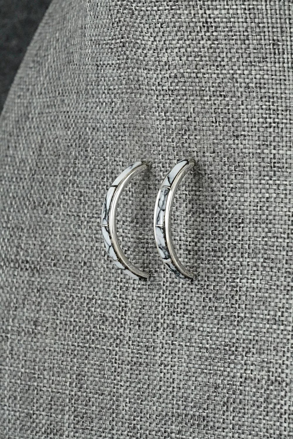 White Buffalo & Sterling Silver Earrings - Nathaniel Johnson