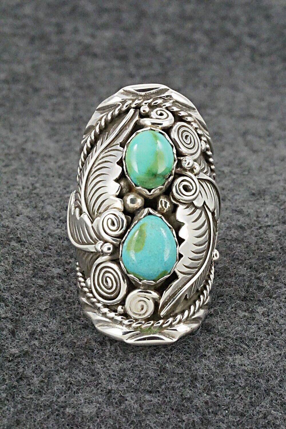Turquoise & Sterling Silver Ring - Julia Etsitty - Size 8.5