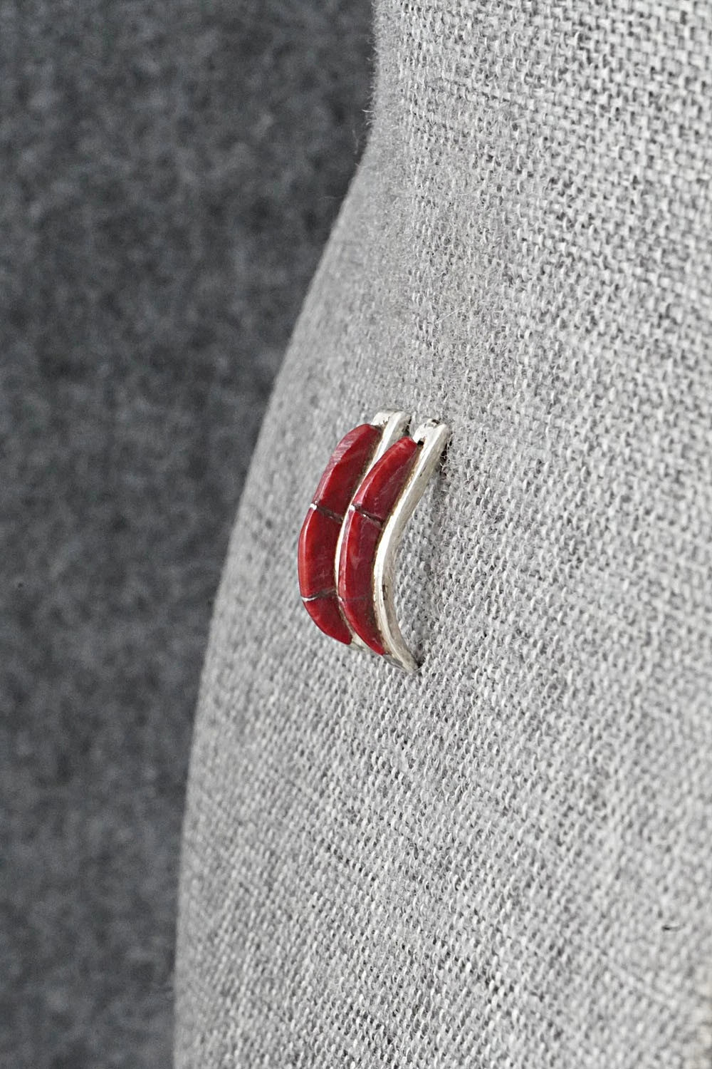 Coral & Sterling Silver Earrings - Kent Lonjose