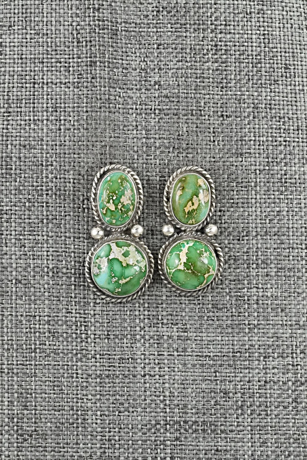 Turquoise & Sterling Silver Earrings - Eugene Gruber