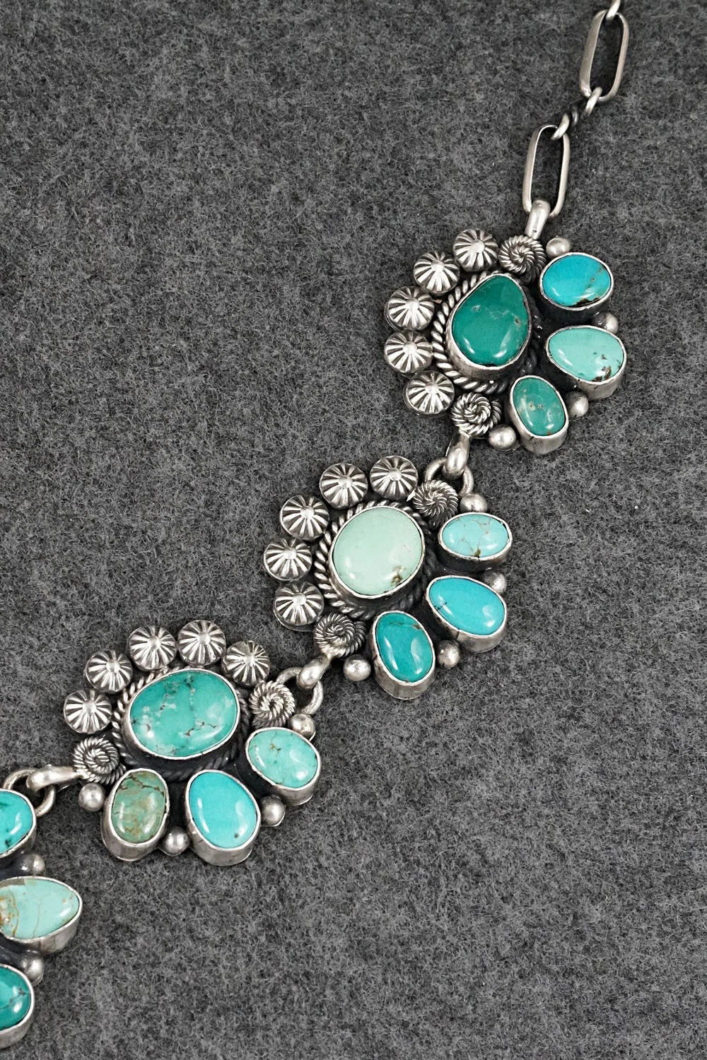 Turquoise & Sterling Silver Necklace and Earrings Set - Rosita Calladitto