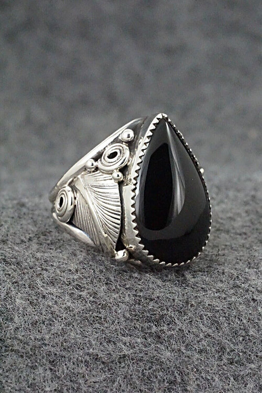 Onyx & Sterling Silver Ring - Darrell Morgan - Size 9.5