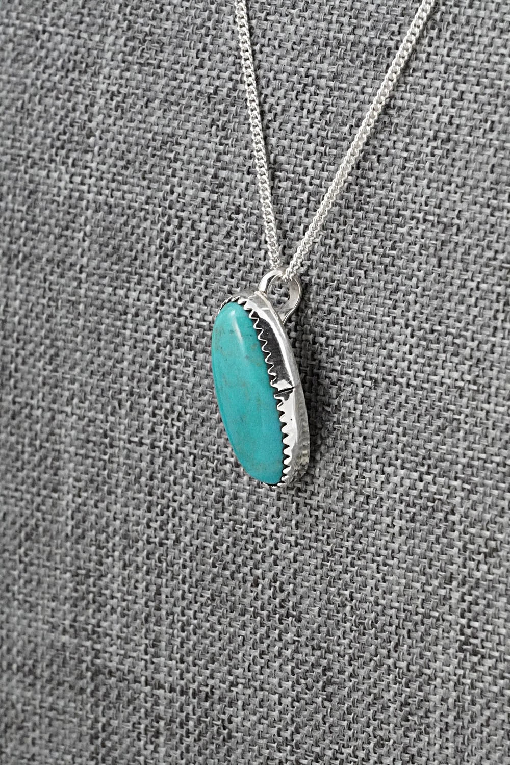 Turquoise & Sterling Silver Necklace and Earrings Set - Murray Hannaweeka