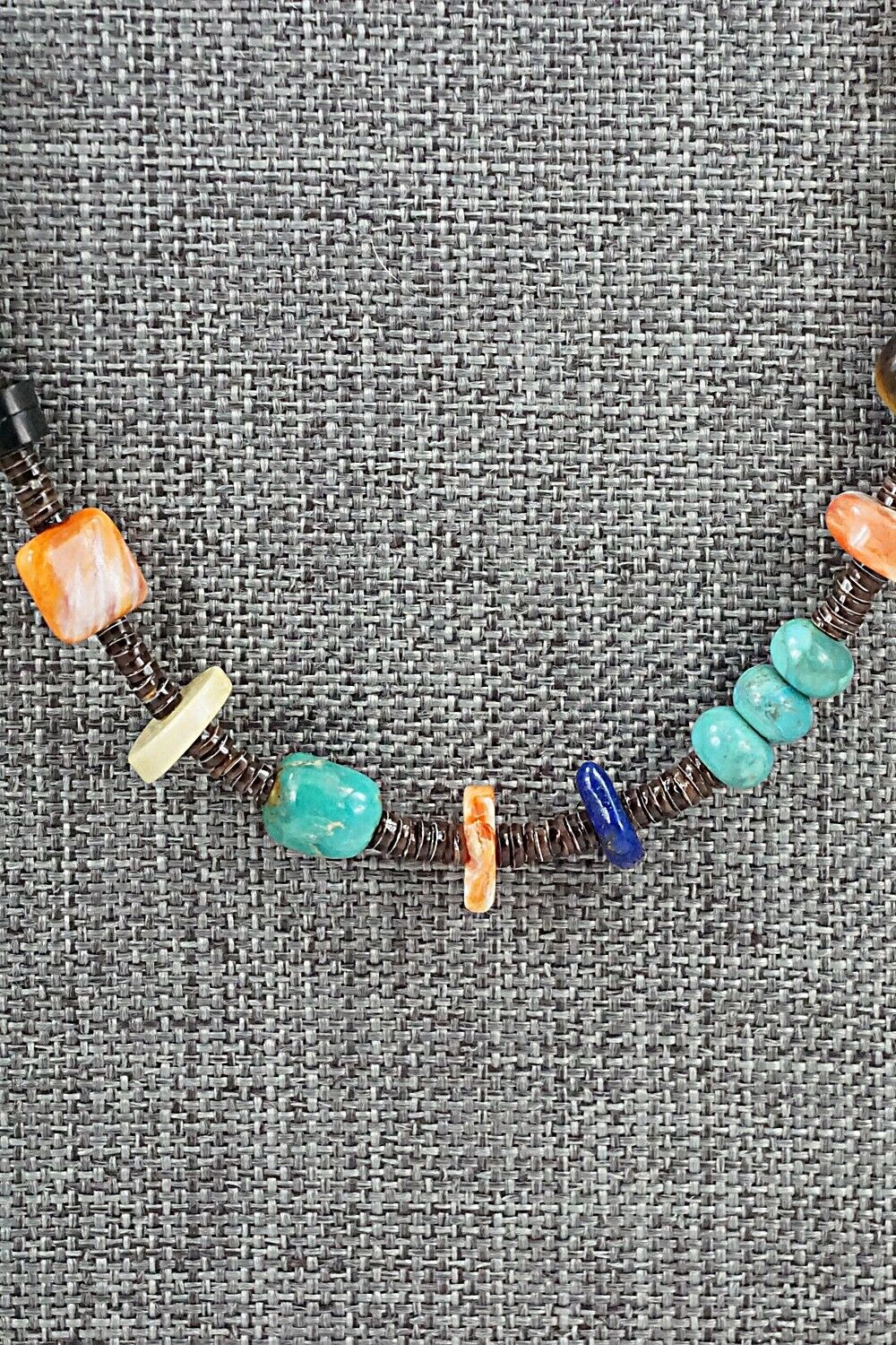 Multi-Stone & Sterling Silver Necklace 28" - Helen Tsosie