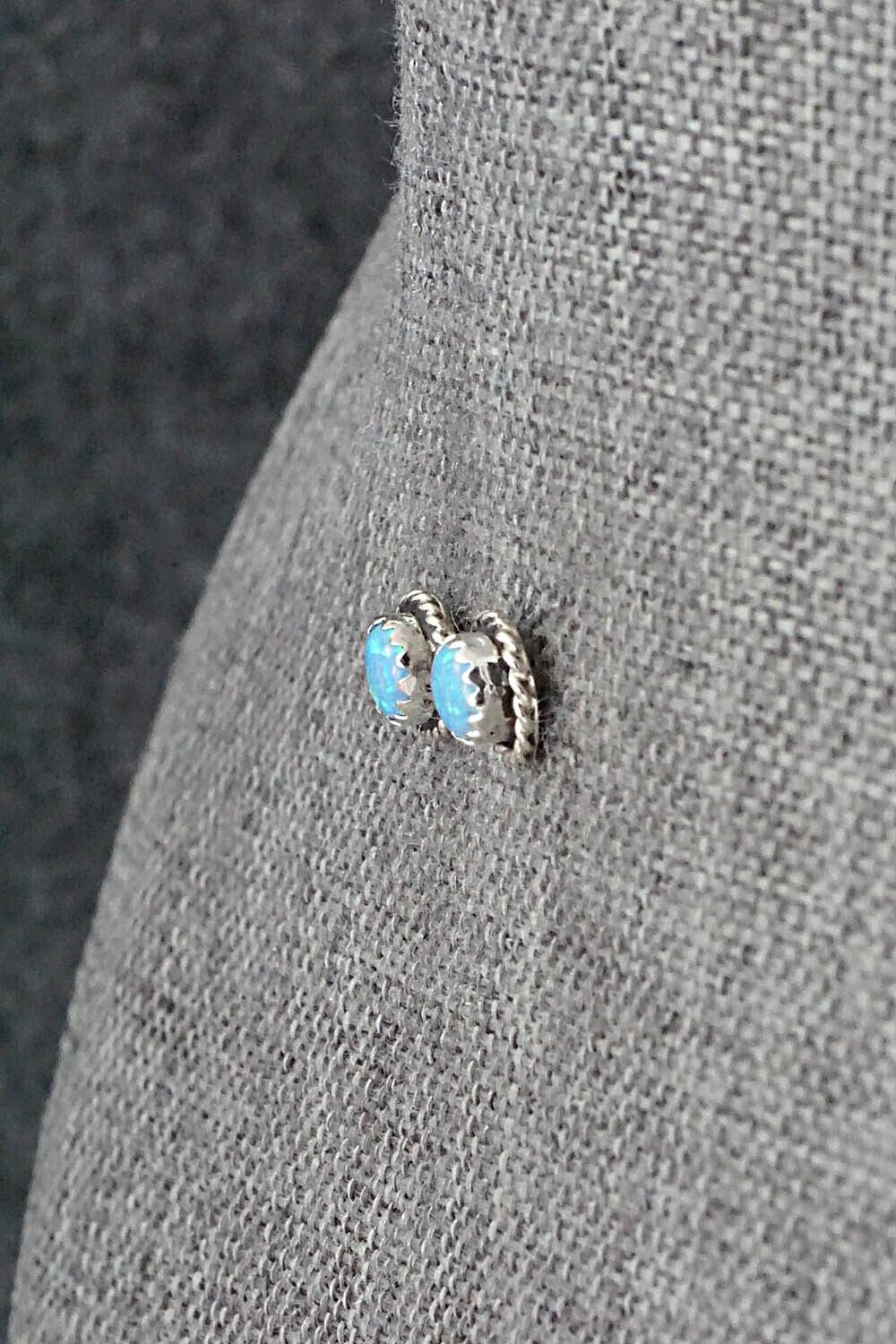 Opalite & Sterling Silver Earrings - Esther White