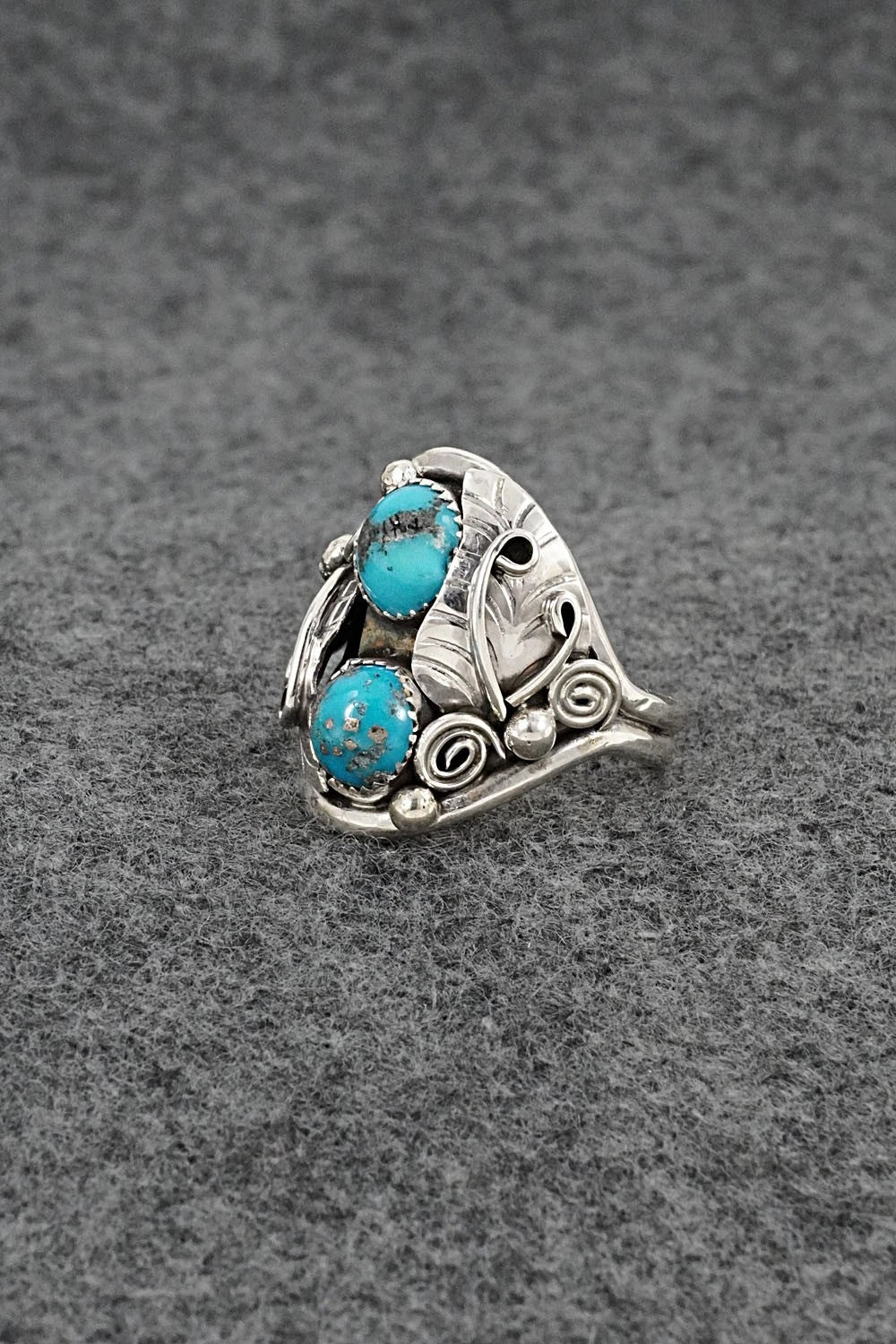 Turquoise & Sterling Silver Ring - Lorraine Brown - Size 11.5