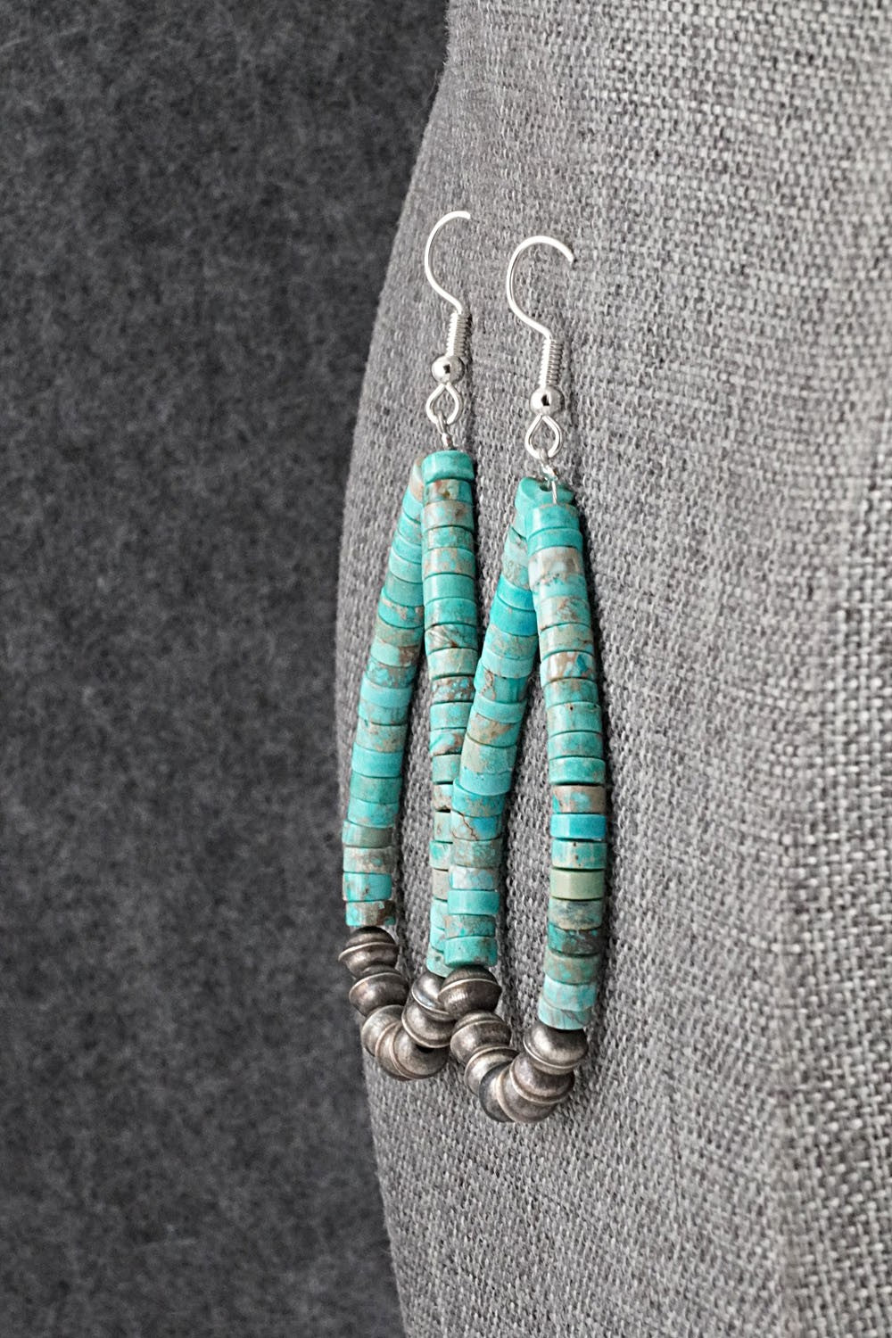 Turquoise & Sterling Silver Earrings - Quaylon Sam