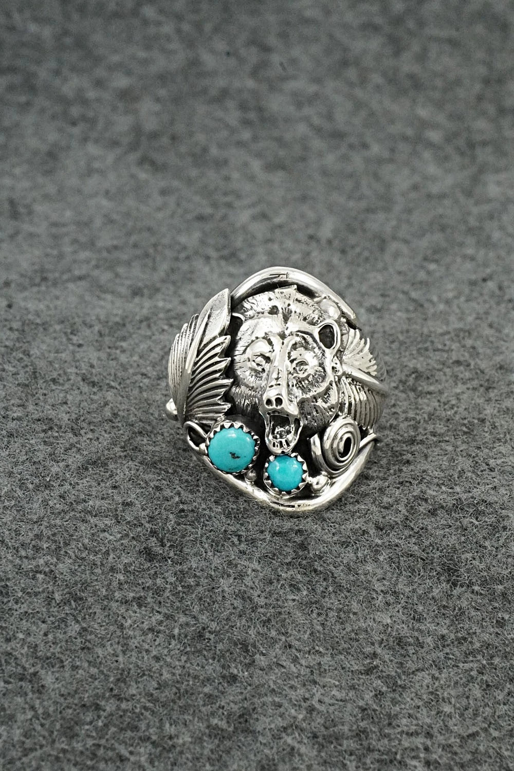 Turquoise & Sterling Silver Ring - Darrell Morgan - Size 10