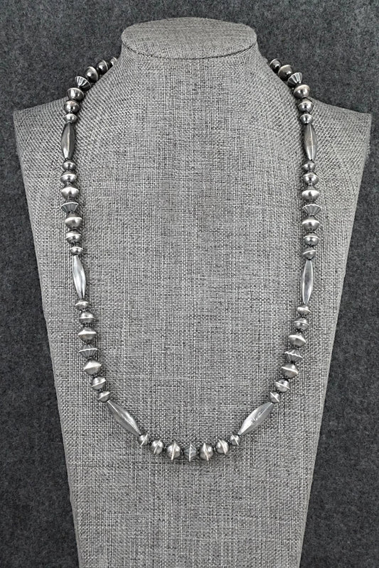 Sterling Silver Navajo Pearl Necklace 22" - Vintage