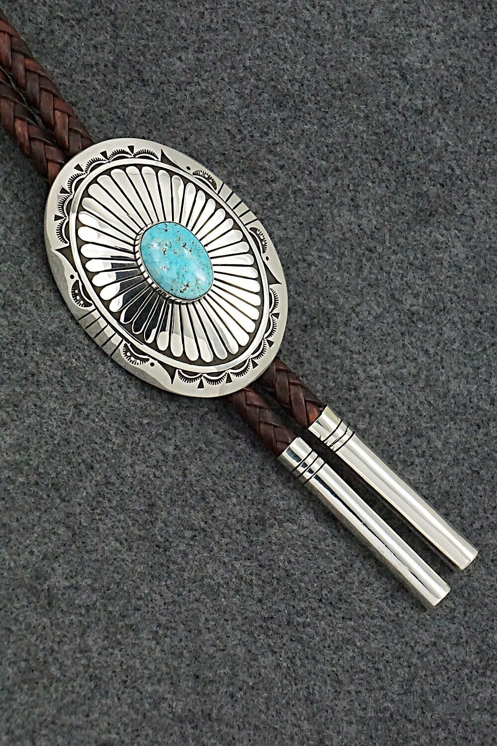 Turquoise & Sterling Silver Bolo Tie - Charlie John