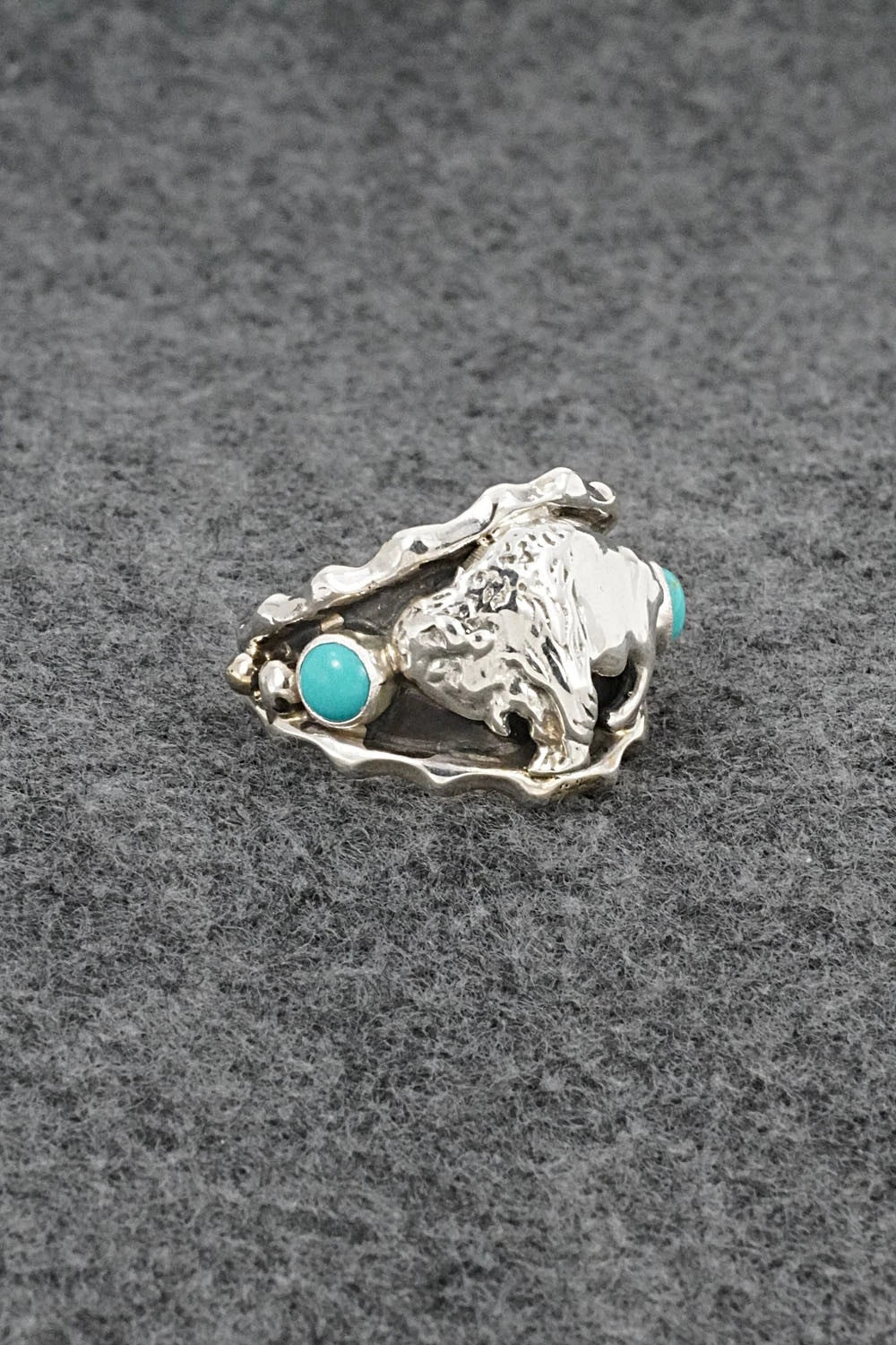 Turquoise & Sterling Silver Ring - Genevieve Francisco - Size 10.75