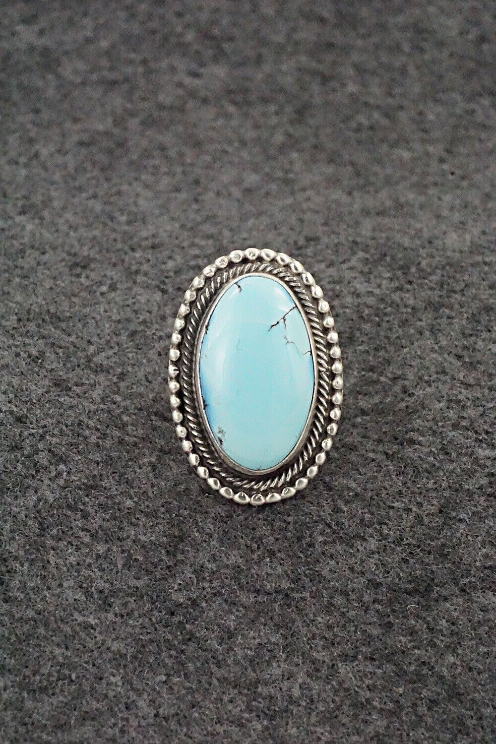 Turquoise & Sterling Silver Ring - Bobby Johnson - Size 8