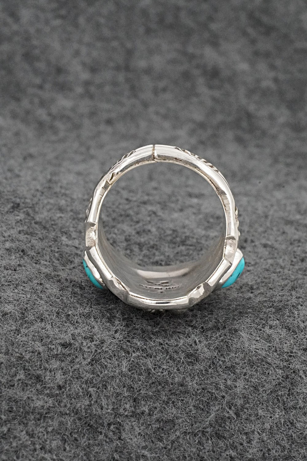 Turquoise & Sterling Silver Ring - Melvin Jones - Size 9.5