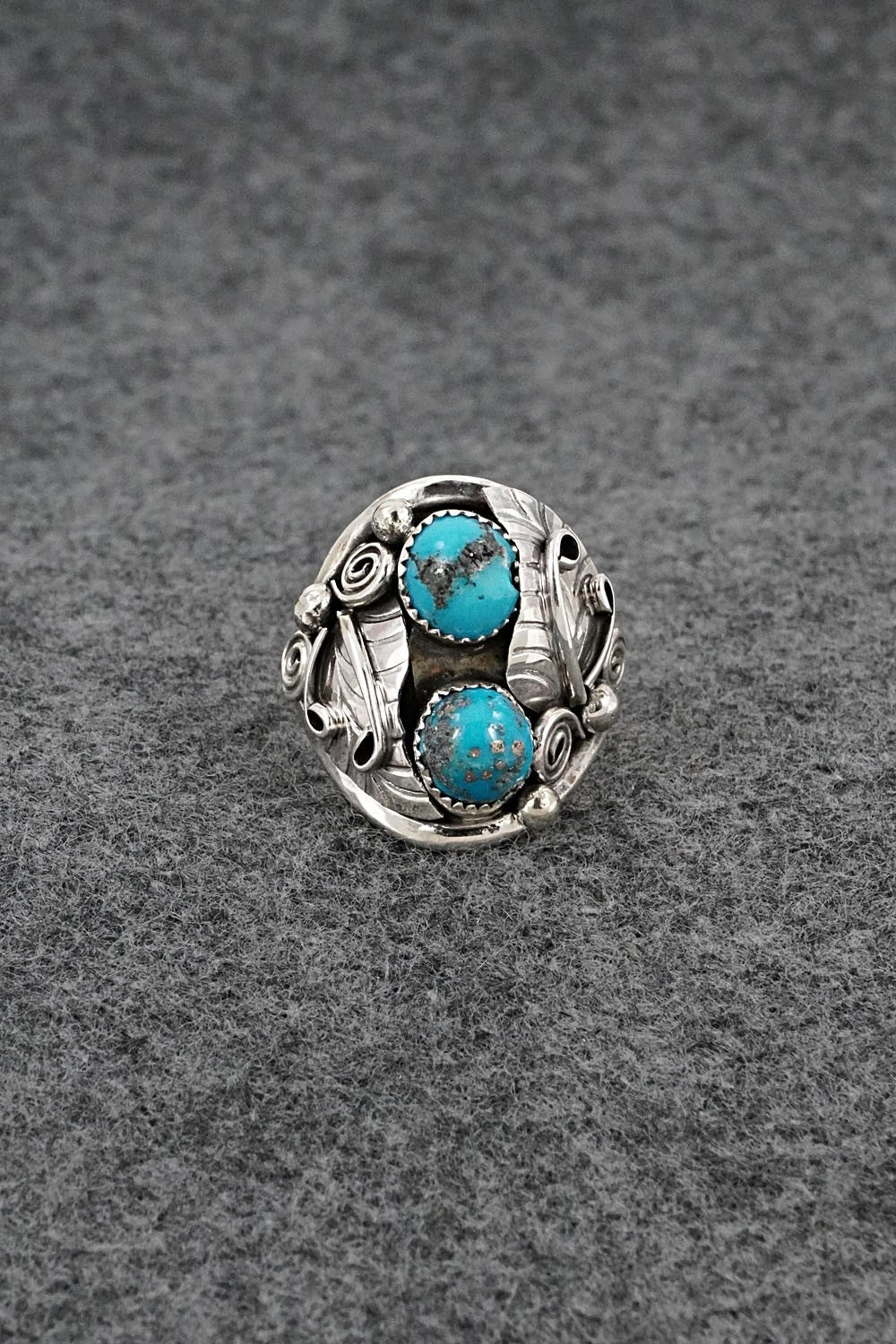 Turquoise & Sterling Silver Ring - Lorraine Brown - Size 11.5