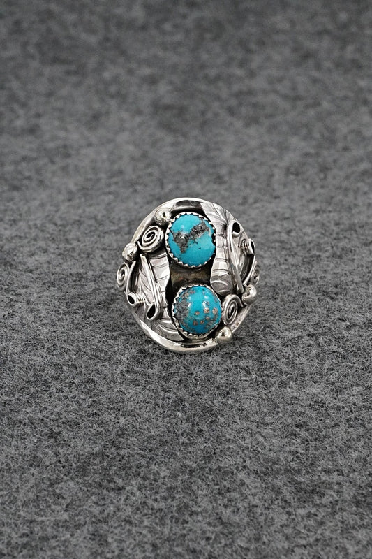Turquoise & Sterling Silver Ring - Lorraine Brown - Size 11.5