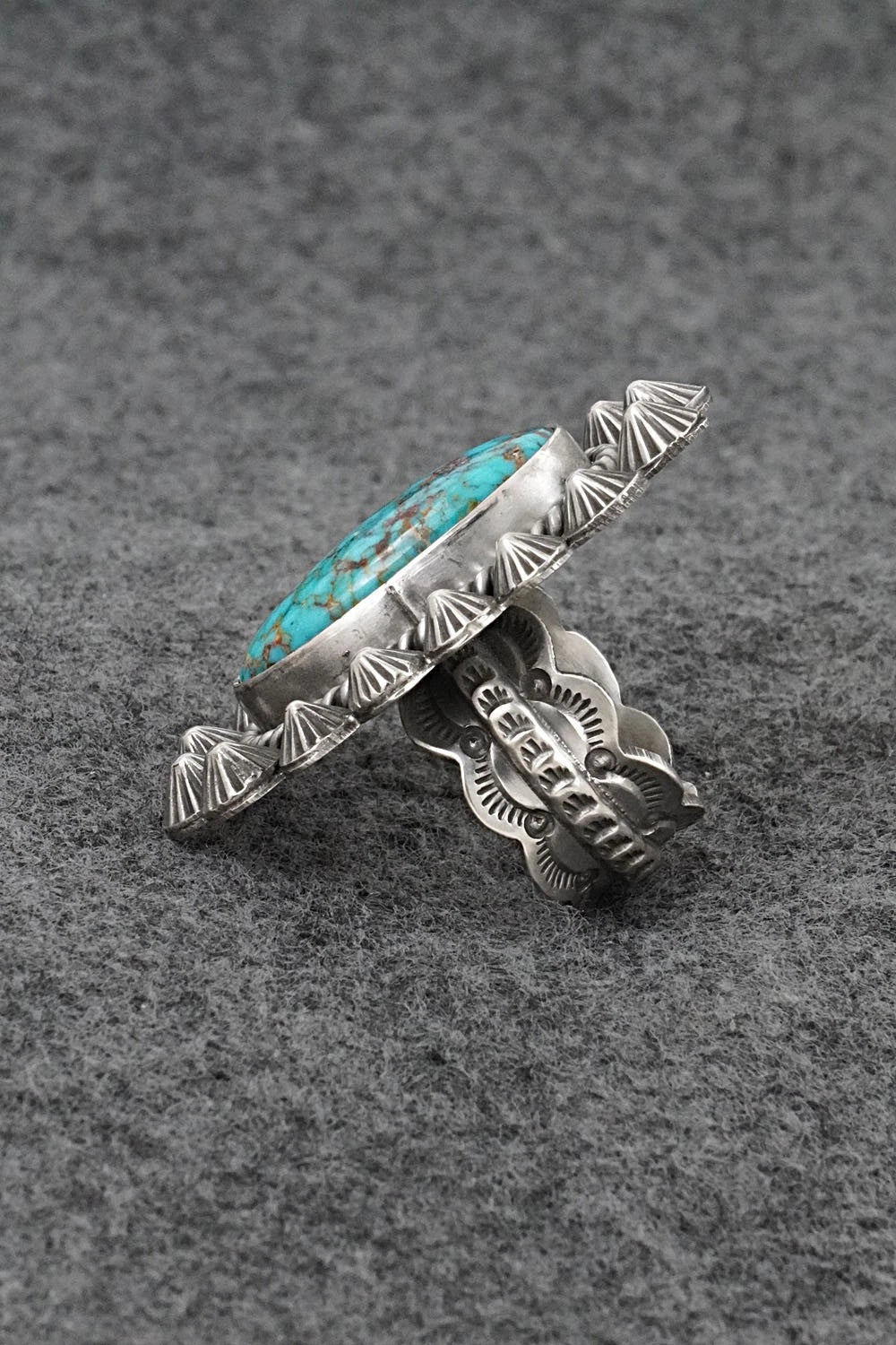 Turquoise & Sterling Silver Ring - Michael Calladitto - Size 8