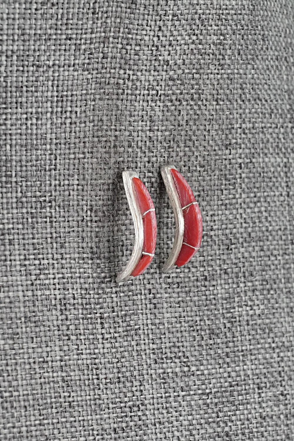 Coral & Sterling Silver Earrings - Kent Lonjose