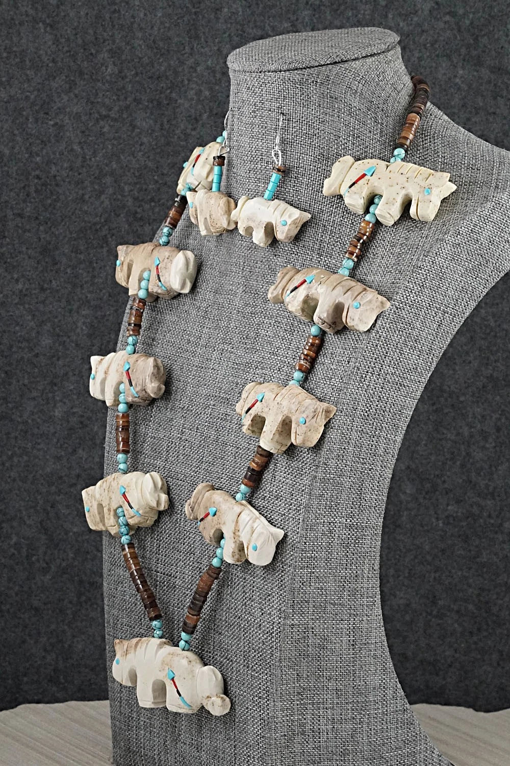 Multi-Stone Horse Fetish & Sterling Silver Necklace Set - Dannette Laate