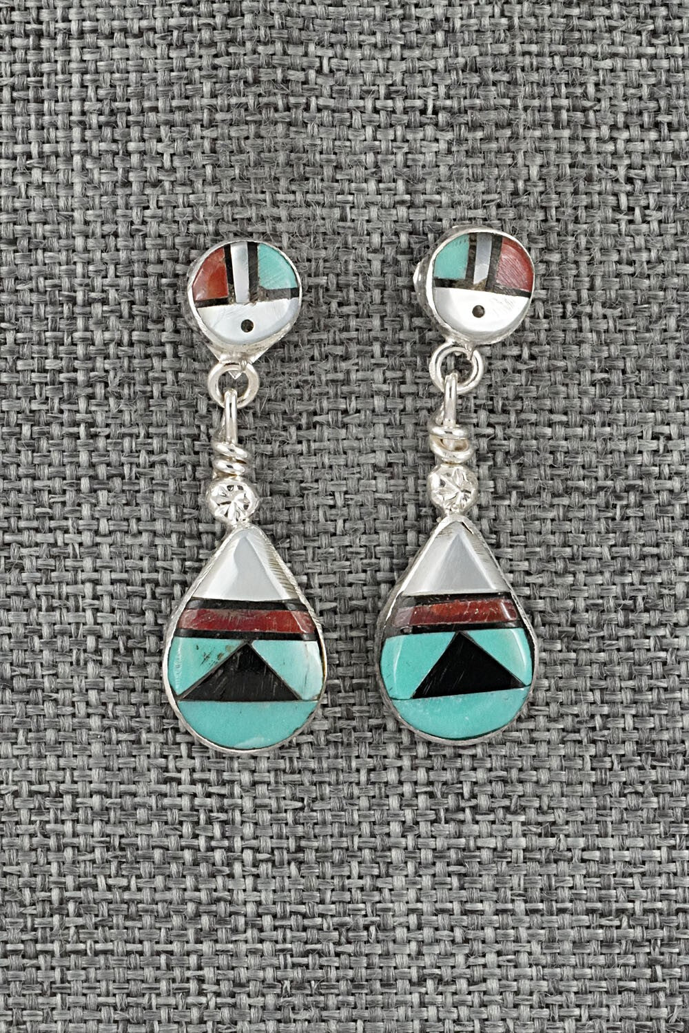 Multi Stone Inlay & Sterling Silver Earrings - Ola Eriacho