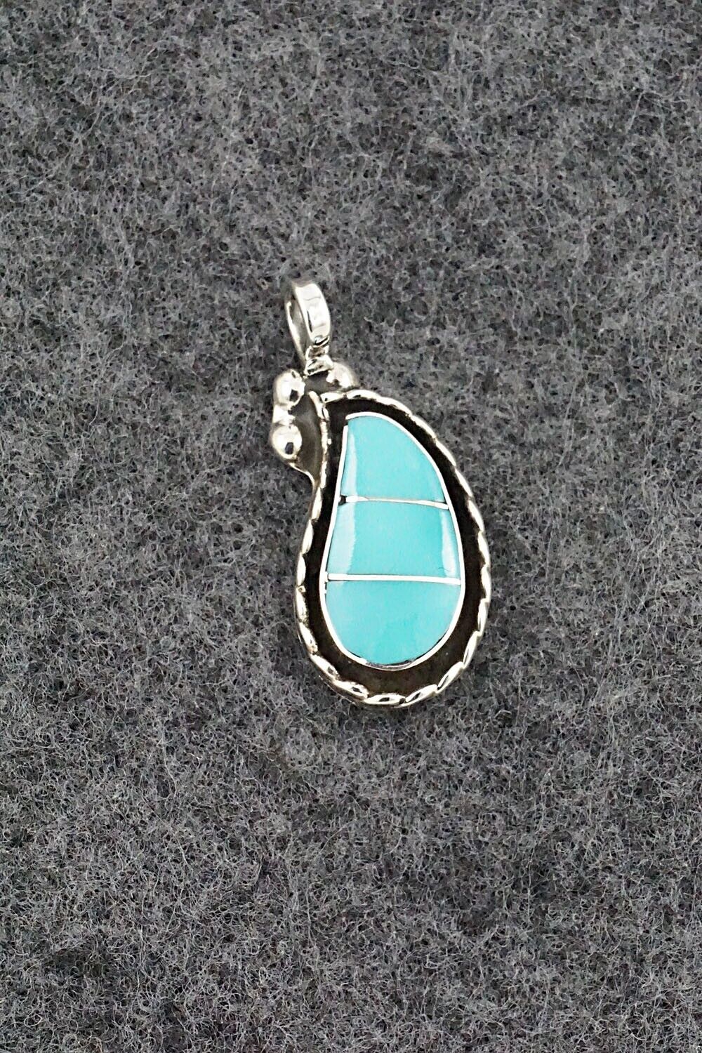 Turquoise & Sterling Silver Pendant - Susie Lowsayatee