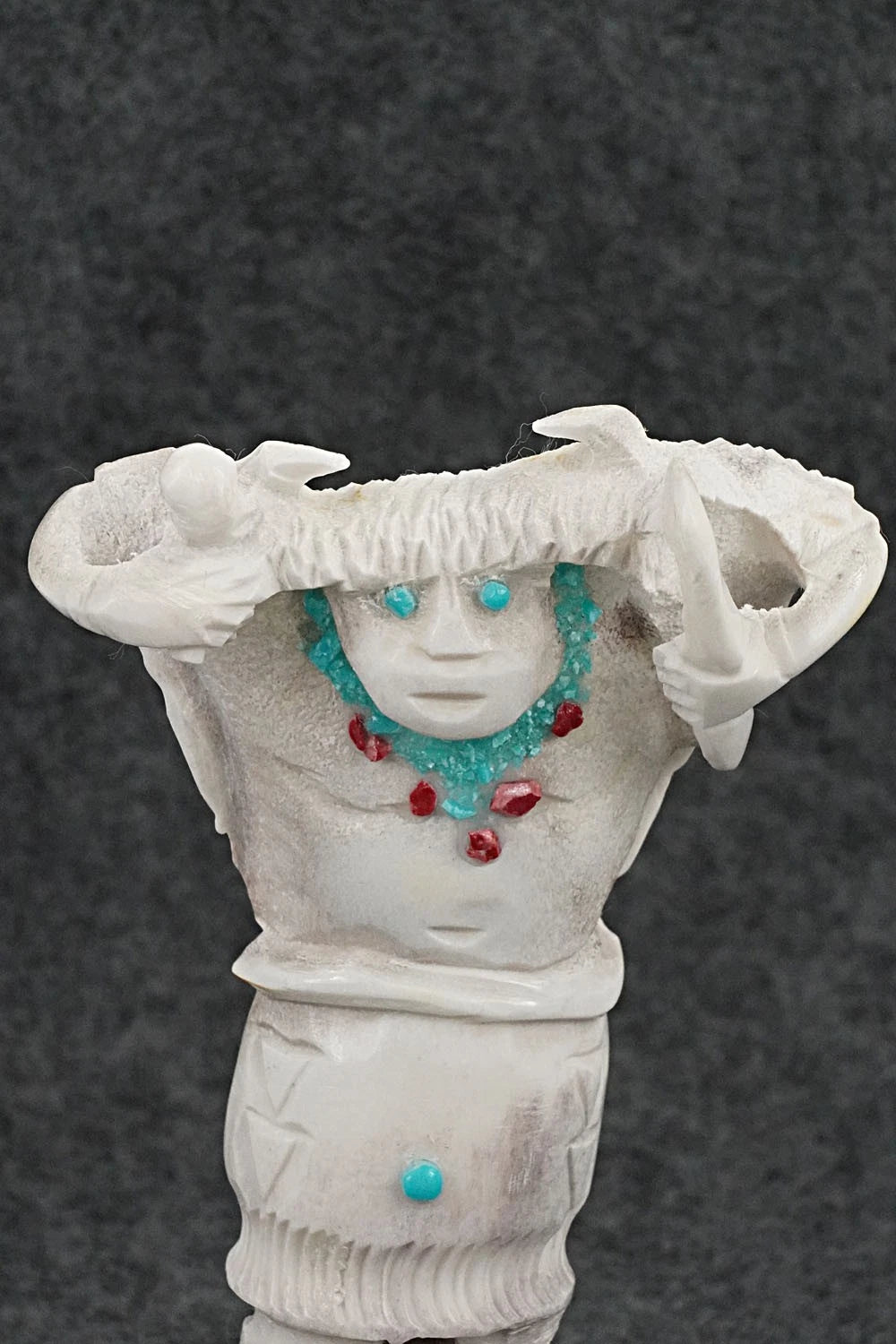 Buffalo Dancer Zuni Fetish Carving - Marlon Lowsayate