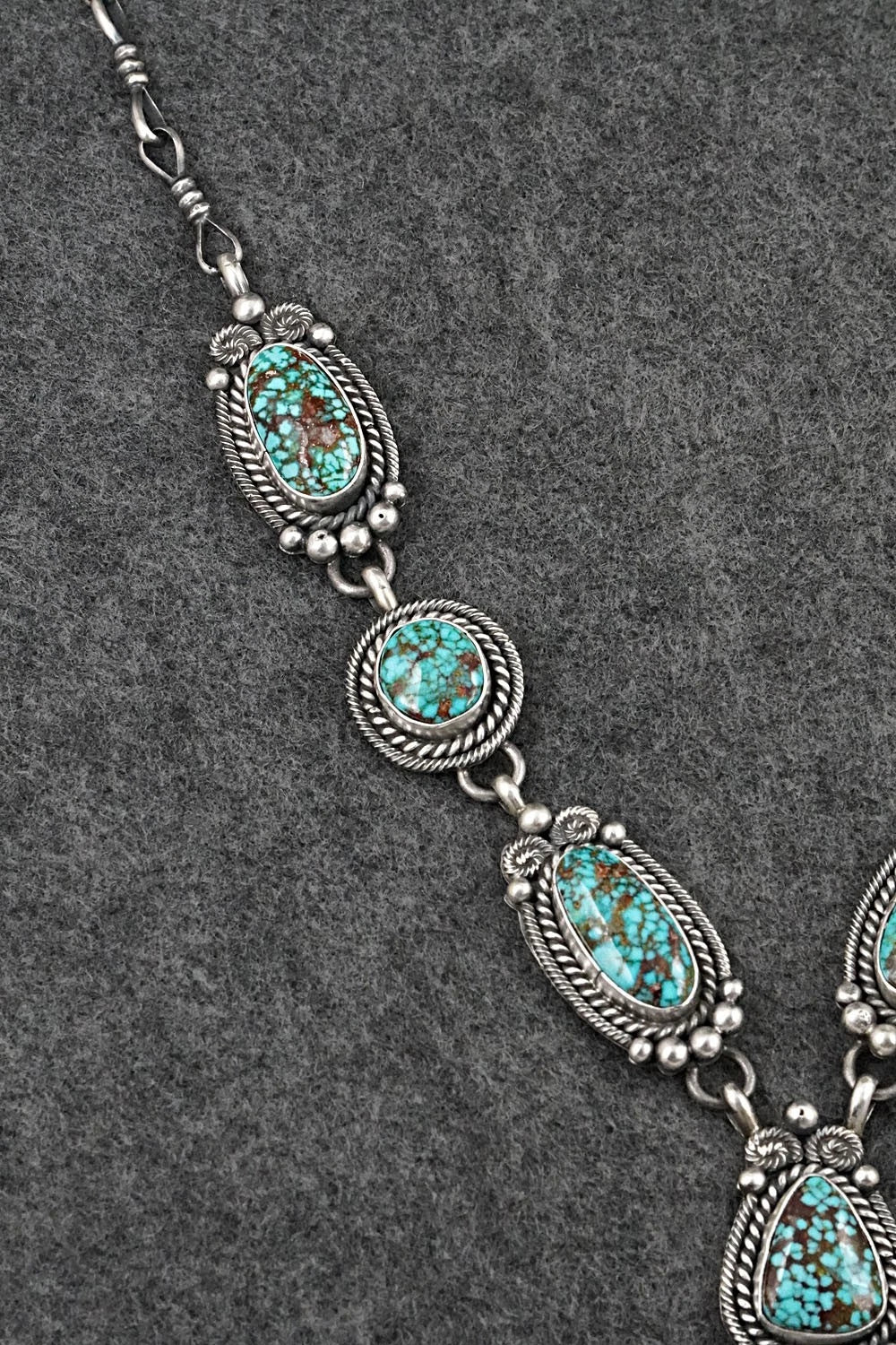 Turquoise & Sterling Silver Necklace and Earrings Set - Rosita Calladitto