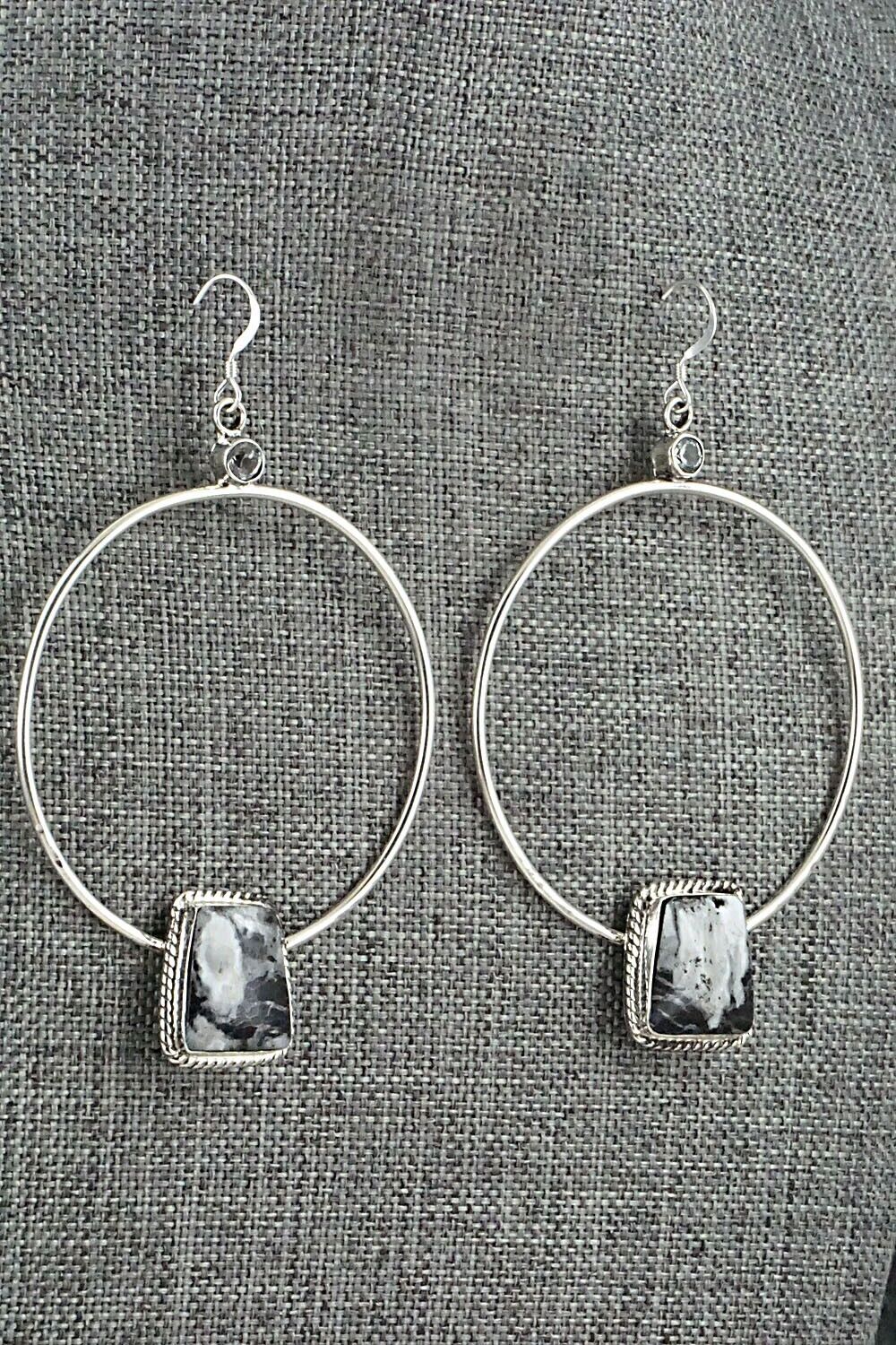 White Buffalo & Sterling Silver Earrings - Lucinda Sardo