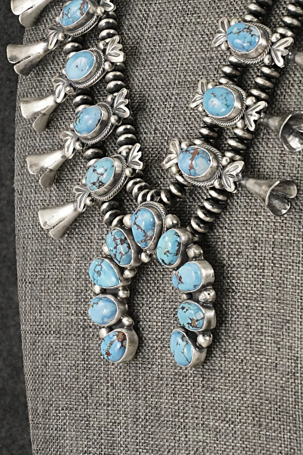 Turquoise & Sterling Silver Squash Blossom Set - Darrin Livingston