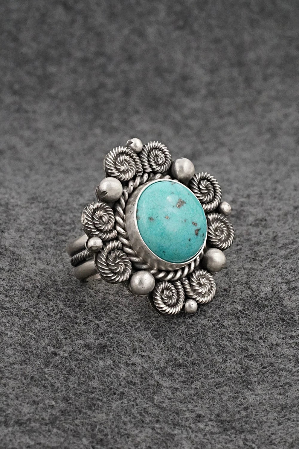 Turquoise & Sterling Silver Ring - Michael Calladitto - Size 8.5