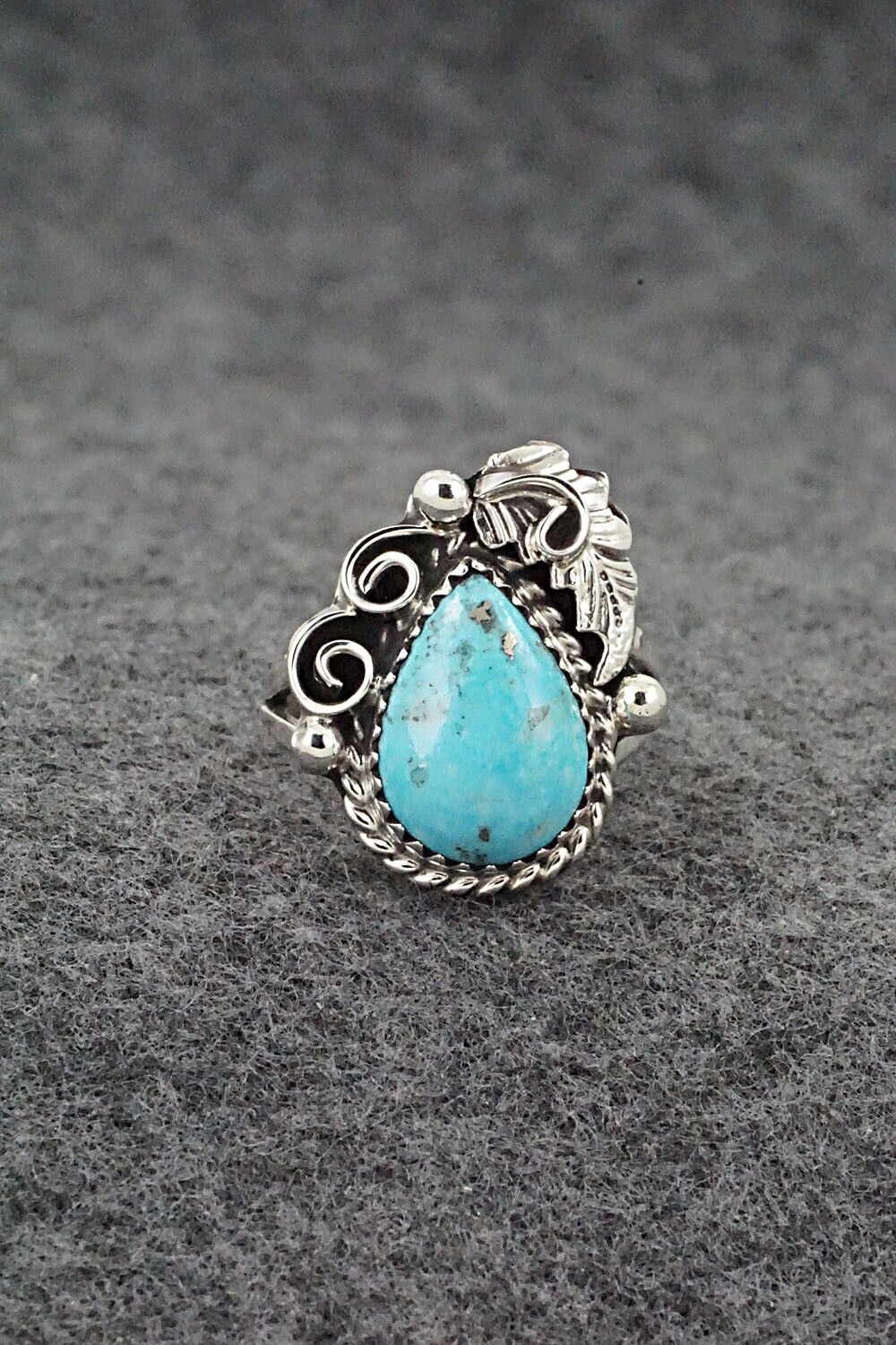 Turquoise & Sterling Silver Ring - Roberta Begay - Size 6.5