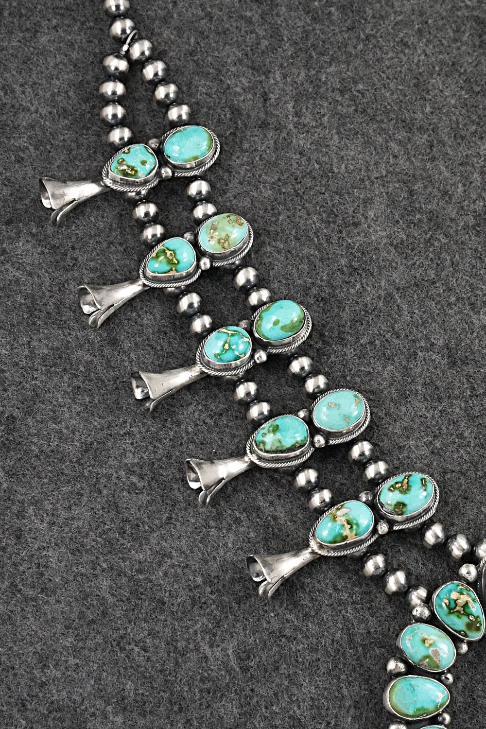 Turquoise & Sterling Silver Squash Blossom Set - Darrin Livingston
