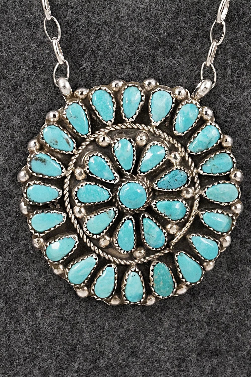 Turquoise & Sterling Silver Necklace - Eunise Wilson