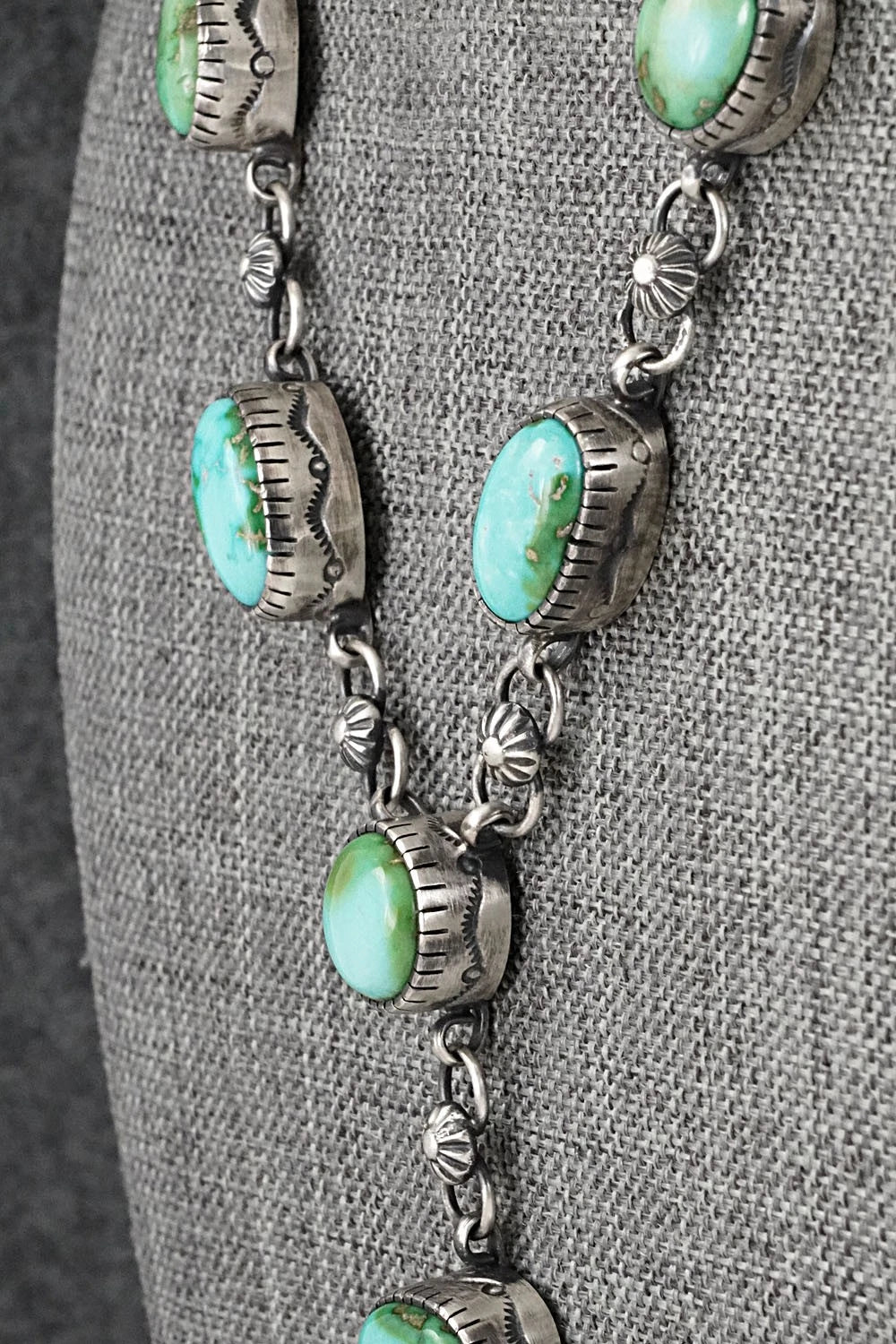 Turquoise & Sterling Silver Necklace and Earrings Set - Joe Piaso Jr.