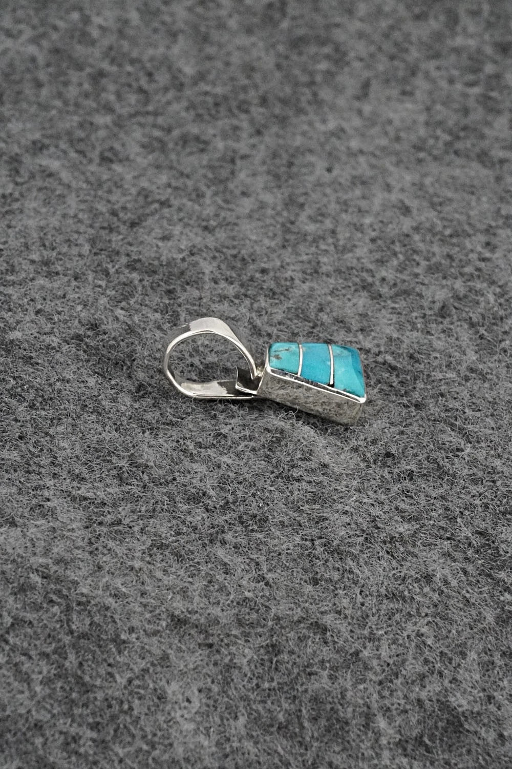 Turquoise & Sterling Silver Inlay Pendant - Michelle Haloo