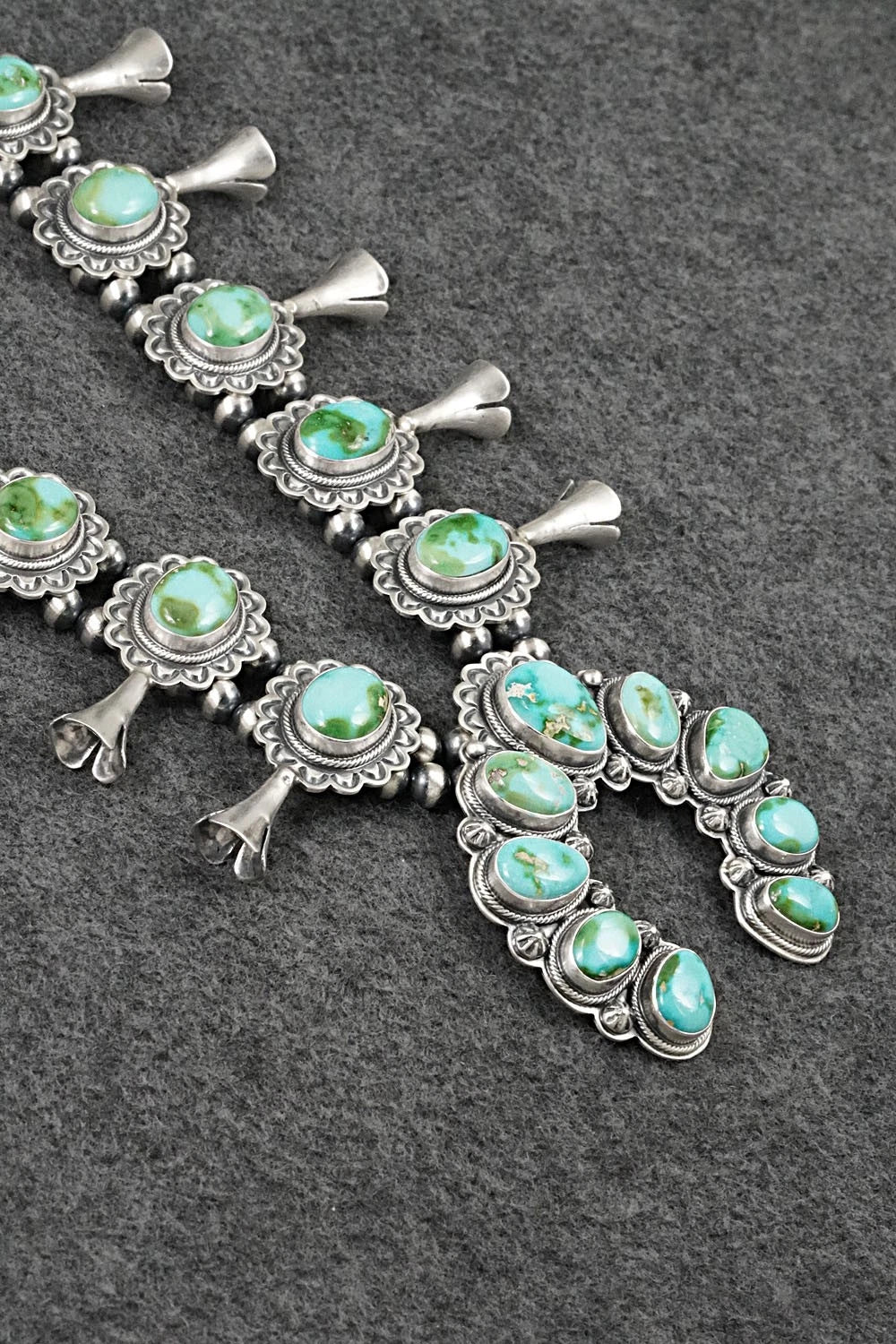Turquoise & Sterling Silver Squash Blossom Set - Randy Boyd