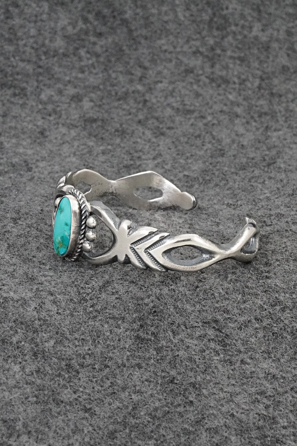 Turquoise & Sterling Silver Bracelet - Harrison Bitsue