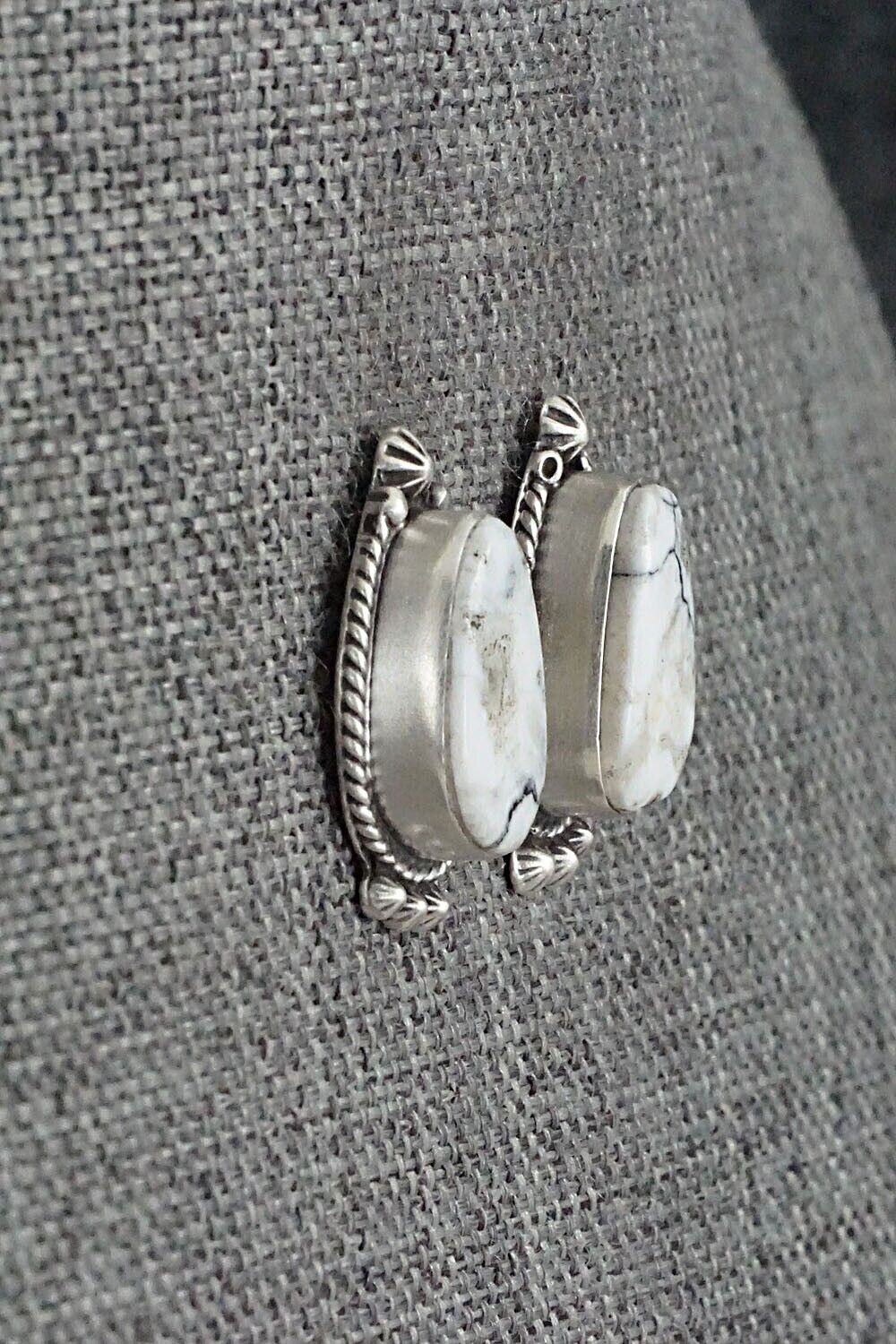 White Buffalo & Sterling Silver Earrings - Sheena Jack
