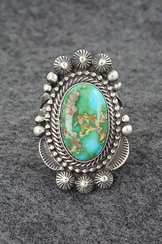 Turquoise & Sterling Silver Ring - Tom Lewis - Size 9.25