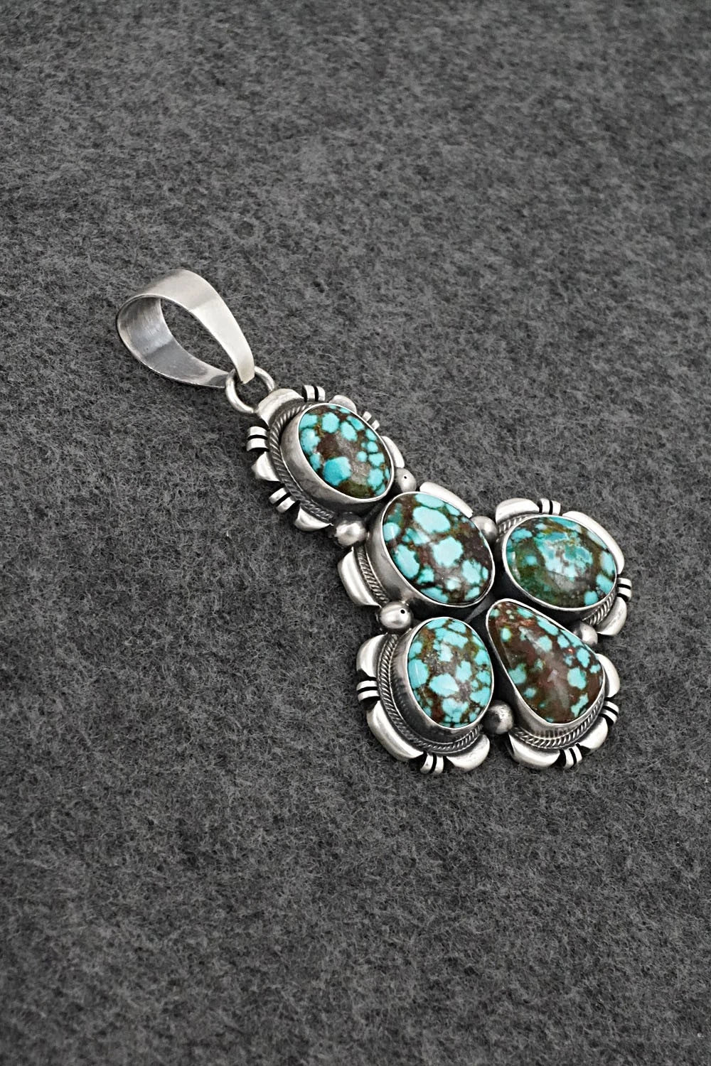 Turquoise & Sterling Silver Pendant and Earrings Set - Mark Yazzie