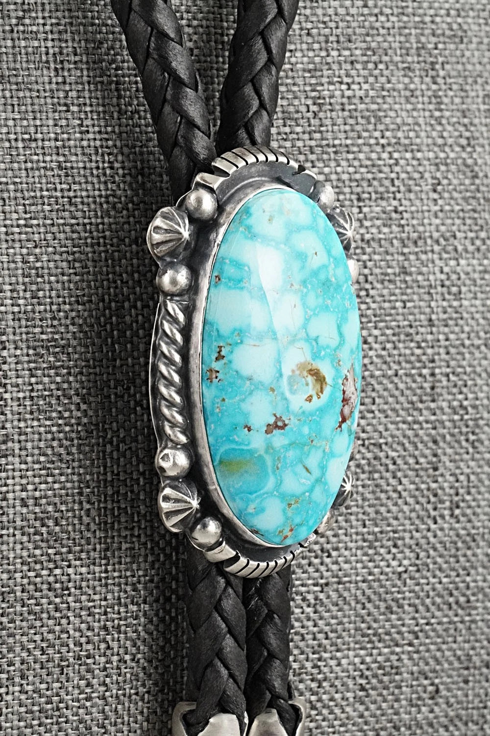 Turquoise & Sterling Silver Bolo Tie - Bob Becenti