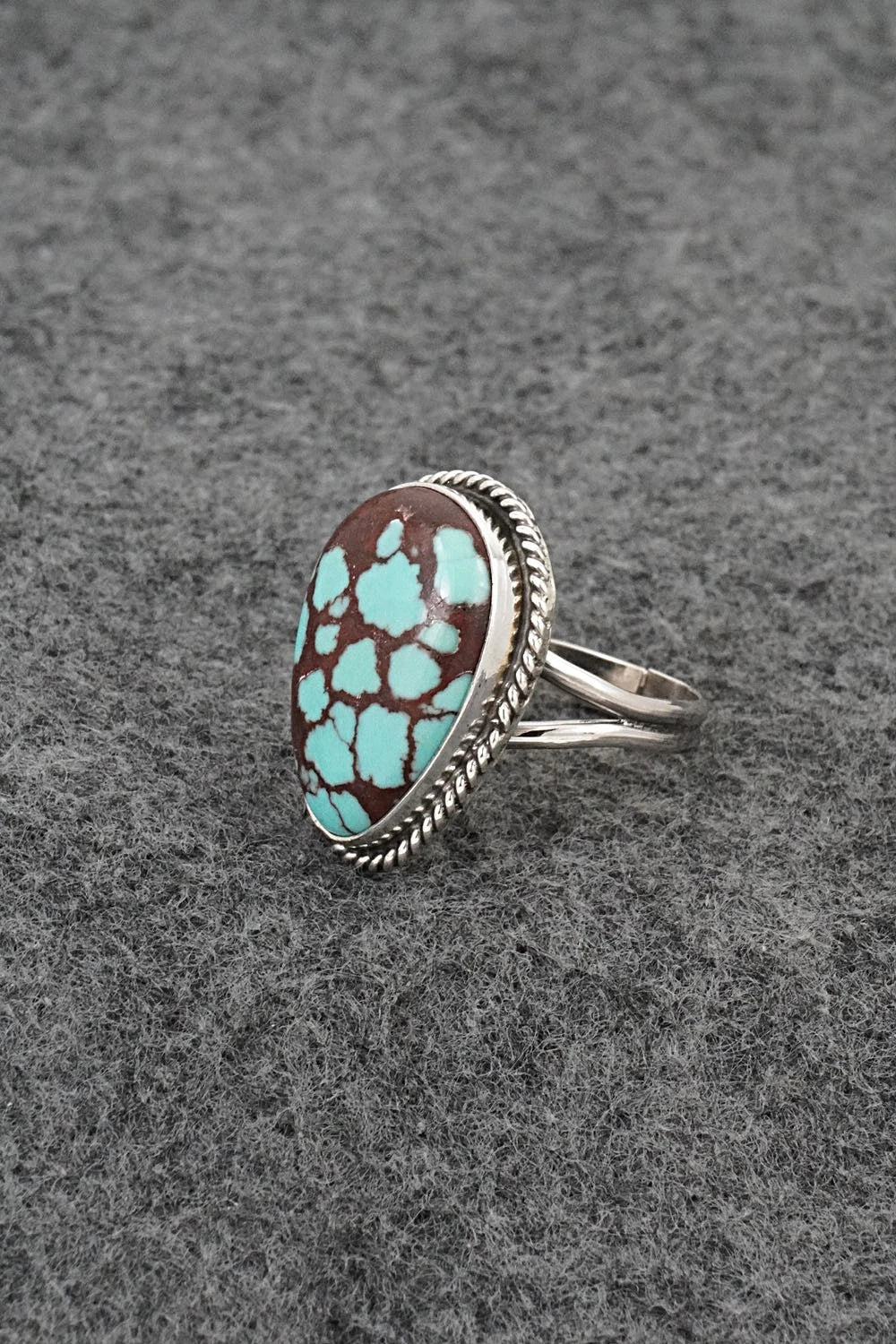 Turquoise & Sterling Silver Ring - Eugene Gruber - Size 8