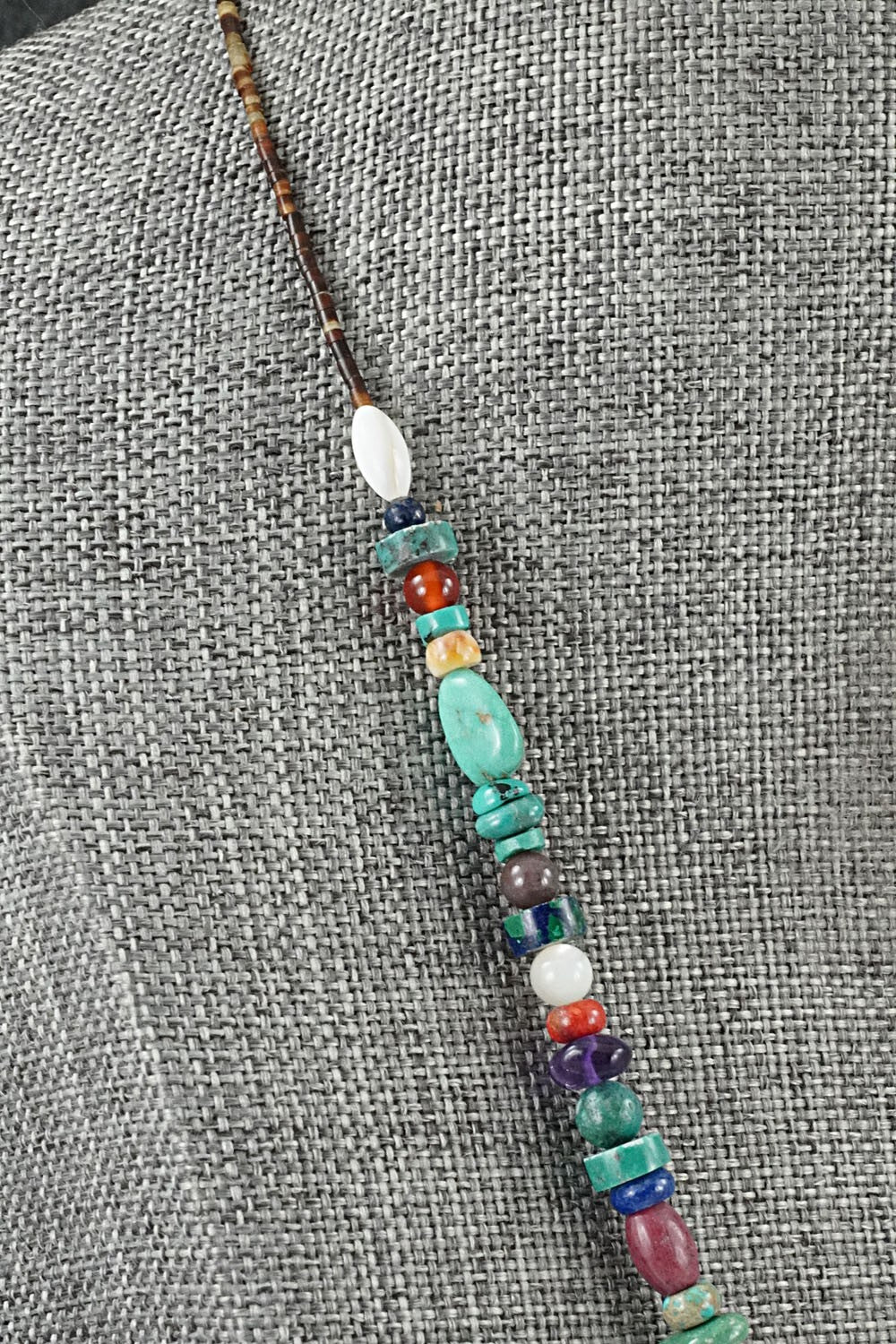 Multi-Stone & Sterling Silver Necklace 18" - Helen Tsosie
