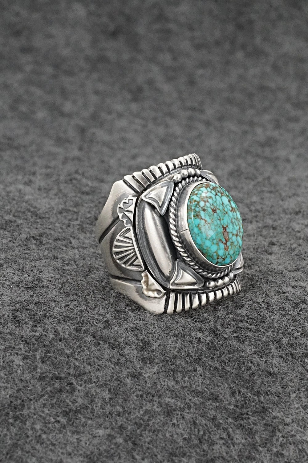 Turquoise & Sterling Silver Ring - Derrick Gordon - Size 10