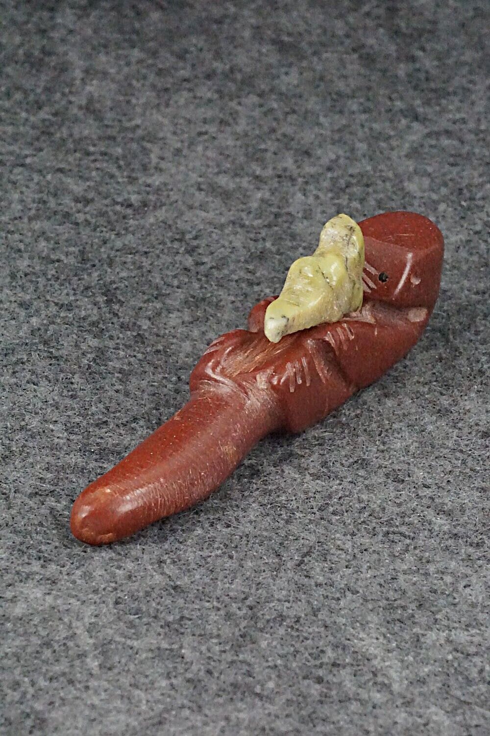 Otter with Pup Zuni Fetish Carving - Justin Red Elk
