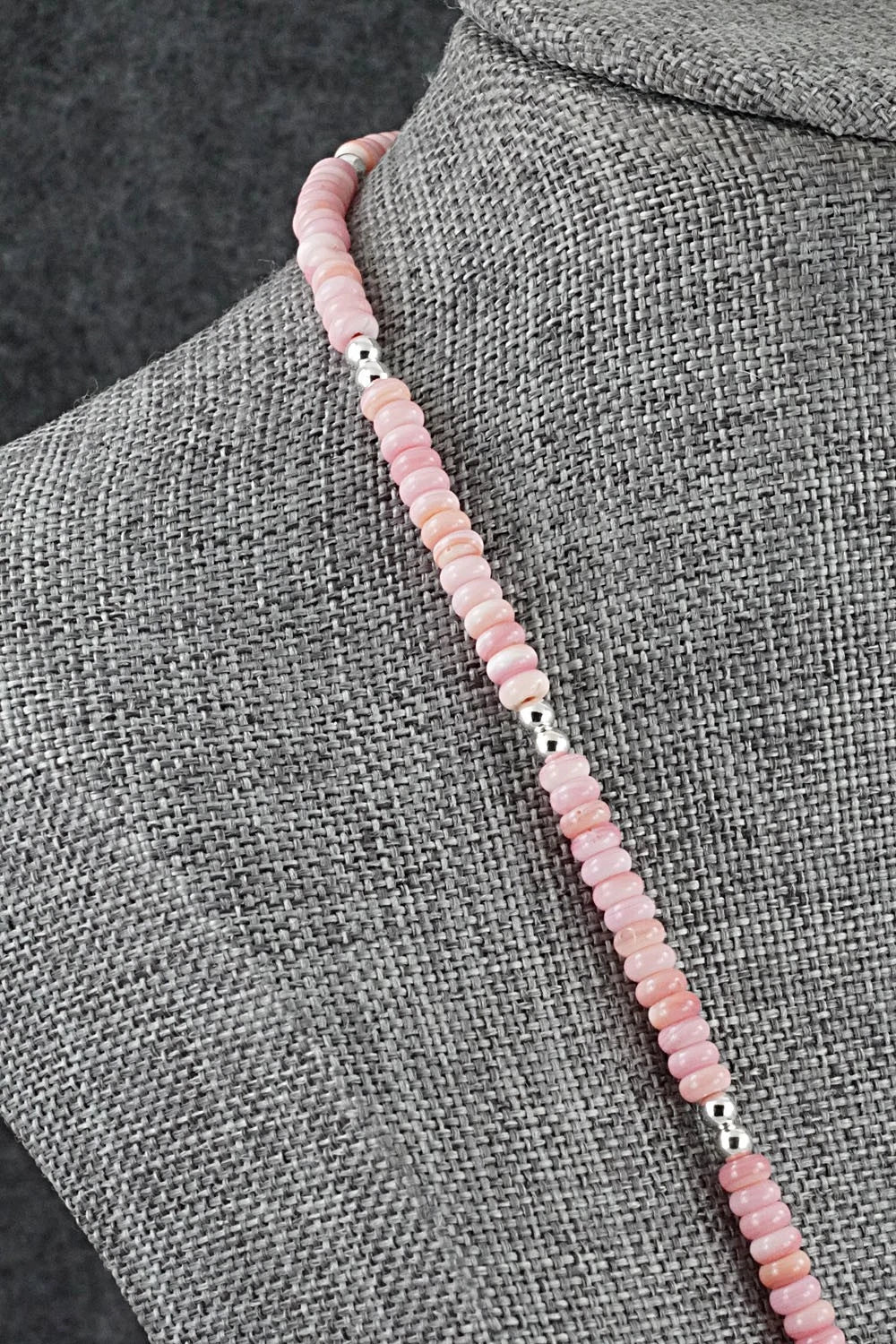 Pink Conch & Sterling Silver Necklace 18" - Doreen Jake
