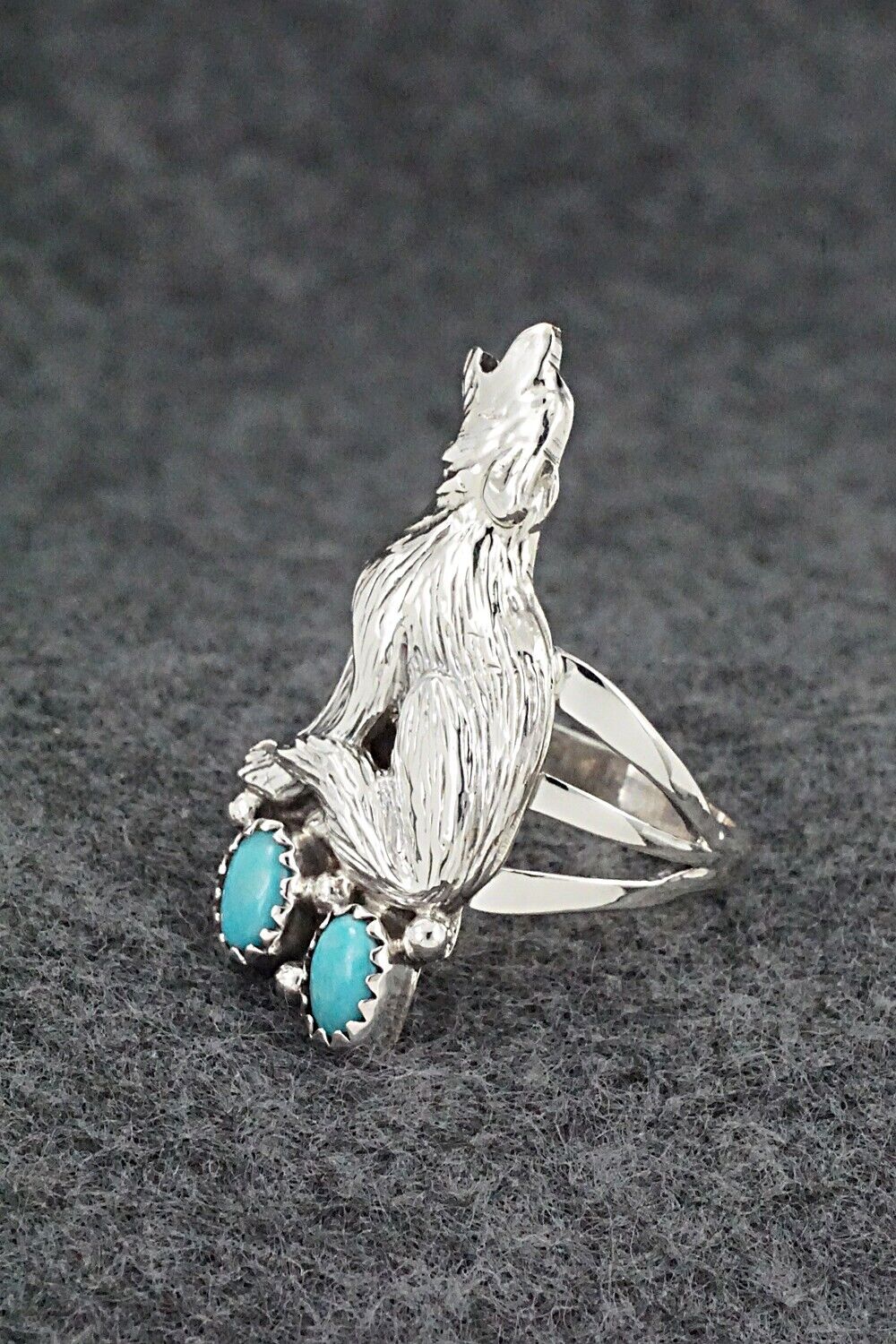 Turquoise & Sterling Silver Ring - William Begay - Size 8.25