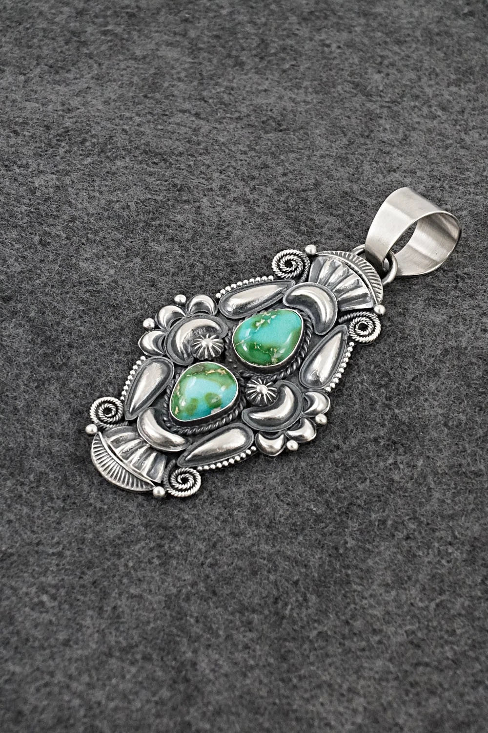 Turquoise and Sterling Silver Pendant - Derrick Gordon