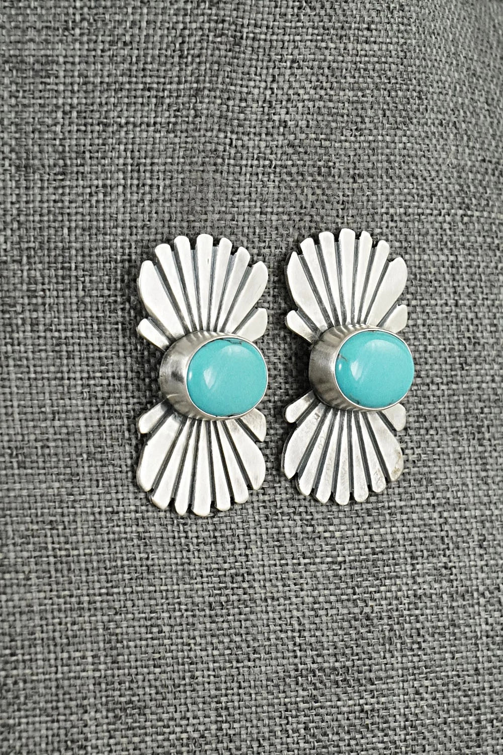 Turquoise & Sterling Silver Earrings - Mark Yazzie