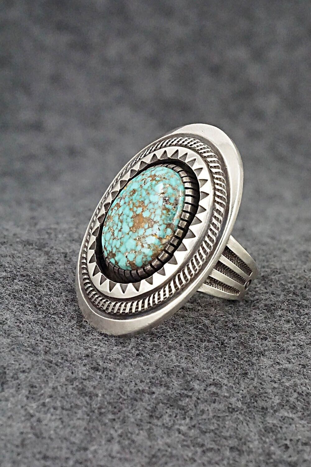 Turquoise & Sterling Silver Ring - Calvin Martinez - Size 8